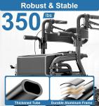 2-in-1 Rollator Walker Wheelchair Combo 10in All-Terrain 350lb - NIB