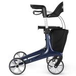 Ultralight Carbon Fiber Rollator Walkers for Seniors Lightweight at Only 13lbs, Foldable Carbon Rolling Walker with Organizer Bag, Seat and 8'' Wheels for Travel & The Elderly (Blue, Taller Model)