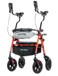 2025 ELENKER All-Terrain Upright Walker, Stand up Rolling Walker with Seat RED