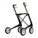 byACRE Carbon Ultralight Rollator Walker with Organizer Bag, Compact Track, 16" x 22" Seat (W x H), Black