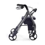 Comodità Prima Rolling Walker, Wheeled Rollator with Extra Wide Seat and Brakes for Adults and Seniors, Easy Folding, Metallic Graphite