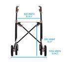 byACRE Carbon Ultralight Rollator Walker with Organizer Bag, Compact Track, 16" x 22" Seat (W x H), Black