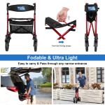 Rollator Walker with Seat- Fold Up Heavy Duty Mobility Walking Aid for Adult USA