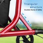 Rollator Walker with Seat- Fold Up Heavy Duty Mobility Walking Aid for Adult USA