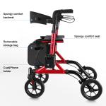 Rollator Walker with Seat- Fold Up Heavy Duty Mobility Walking Aid for Adult USA