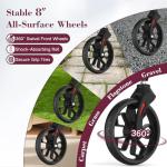 Fvzzin Upright Rollator Walker, Heavy Duty Stand Up Walkers for Seniors with Seat and Reversible Backrest, Foldable Standing Rollator with 8" Anti-Slip PU Wheels, Red