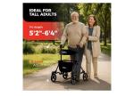 Rollator Walkers for Seniors with Seat, Aluminum Ultra-Compact Travel Rolling Wa