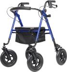 Elenker All-Terrain 10" Rollator Walker with Padded Seat Backrest Senior 300 lb