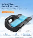 VOCIC Walkers for Seniors, Upright Walker with Adjustable Armrests, Z22 GelCool Stand Up Walker with Ergo Seat & Backrest, 8" All Terrain Rollator with 300lb,Cup& Cane Holder