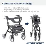 Drive Medical Nitro Sprint Rollator Walker Heavy Duty w/Seat#1142RT2
