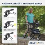 Drive Medical Nitro Sprint Rollator Walker Heavy Duty w/Seat#1142RT2