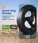 VOCIC Walkers for Seniors, Upright Walker with Adjustable Armrests, Z22 GelCool Stand Up Walker with Ergo Seat & Backrest, 8" All Terrain Rollator with 300lb,Cup& Cane Holder