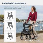 Drive Medical Nitro Sprint Rollator Walker Heavy Duty w/Seat#1142RT2