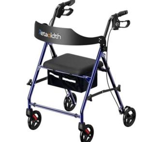 Foldable Rollator Walker with Seat for Seniors – All-Terrain Wheels 
