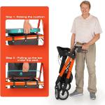 OasisSpace Heavy Duty Foldable Rollator Walker Orange Seat 450lb Capacity