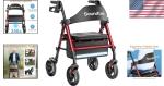 Heavy Duty Rollator Walker for Seniors, Foldable, Big Wheels