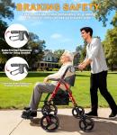 2-in-1 Foldable Rollator Walker with Extra Wide Seat