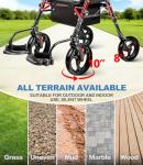 2-in-1 Foldable Rollator Walker with Extra Wide Seat