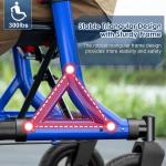 MAXWALK All-Terrain Rollator Walker for Seniors 10"Rubber Wheels Foldable Walker