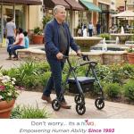 NOVA Medical Products Star 8 DX Heavy Duty Extra-Wide Rollator, 450 lb. Weight Capacity, Blue