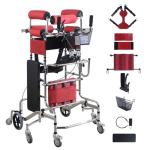 Gait Trainer Walker for Adults, Upright Walkers for Seniors with Seat and Brakes, Anti-Tilt and Rollover, Adjustable Height, Load Bearing: 200kg (440Ib)(Women)
