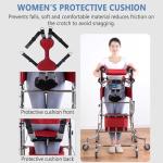 Gait Trainer Walker for Adults, Upright Walkers for Seniors with Seat and Brakes, Anti-Tilt and Rollover, Adjustable Height, Load Bearing: 200kg (440Ib)(Women)