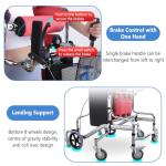 Gait Trainer Walker for Adults, Upright Walkers for Seniors with Seat and Brakes, Anti-Tilt and Rollover, Adjustable Height, Load Bearing: 200kg (440Ib)(Women)