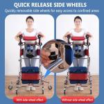 Gait Trainer Walker for Adults, Upright Walkers for Seniors with Seat and Brakes, Anti-Tilt and Rollover, Adjustable Height, Load Bearing: 200kg (440Ib)(Women)