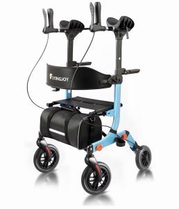 FLYINGJOY Upright Stand Rollator Walker All-Terrain Foldable 10” Front 8” Rear