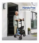 FLYINGJOY Upright Stand Rollator Walker All-Terrain Foldable 10” Front 8” Rear