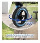 FLYINGJOY Upright Stand Rollator Walker All-Terrain Foldable 10” Front 8” Rear