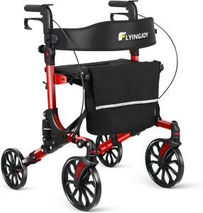 Lightweight Rollator Walker All-Terrain Foldable with seat and Adjustable Height