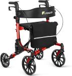 Lightweight Rollator Walker All-Terrain Foldable with seat and Adjustable Height