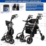 Lightweight Foldable Rollator Walker with Seat