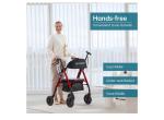 ELENKER All-Terrain Rollator Walker with 10” Non-Pneumatic Wheels, RED