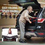 Heavy duty 4-Wheel Outdoor Rollator Walker w/ Seat, Folding, 300 lb Capacity