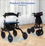 All Terrain Rollator Walker w/ Seat & Bag – Lightweight Foldable 350lb