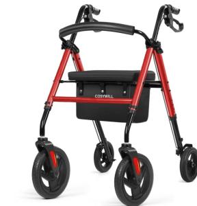 Walkers for Seniors, Rollator Walker with Seat, 4x 10" Rubber Wheels All Terrain