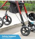 Walkers for Seniors, Rollator Walker with Seat, 4x 10" Rubber Wheels All Terrain