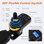 FUZZWAY 3 in 1 Rollator Walker/Electric Wheelchair,Lightweight Foldable Motorized Wheelchair for Adults Compact Portable Power Wheelchairs (Carbon Fiber)