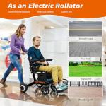 FUZZWAY 3 in 1 Rollator Walker/Electric Wheelchair,Lightweight Foldable Motorized Wheelchair for Adults Compact Portable Power Wheelchairs (Carbon Fiber)