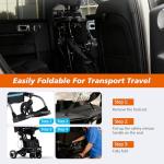 FUZZWAY 3 in 1 Rollator Walker/Electric Wheelchair,Lightweight Foldable Motorized Wheelchair for Adults Compact Portable Power Wheelchairs (Carbon Fiber)