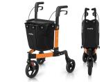 Rollator Walker  All Terrain 10“Front 3 Wheel w Tray&Large Storage Bag Foldable