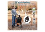 Rollator Walker  All Terrain 10“Front 3 Wheel w Tray&Large Storage Bag Foldable