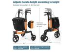 Rollator Walker  All Terrain 10“Front 3 Wheel w Tray&Large Storage Bag Foldable