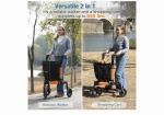 Rollator Walker  All Terrain 10“Front 3 Wheel w Tray&Large Storage Bag Foldable