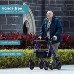 OEM ELENKER Rollator Walker 10" All-Terrain Strong Disc Brake for Injury Surgery