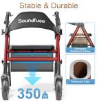 Lightweight Foldable Rollator Walker for Seniors