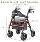 Lightweight Foldable Rollator Walker for Seniors
