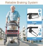 Lightweight Foldable Rollator Walker for Seniors